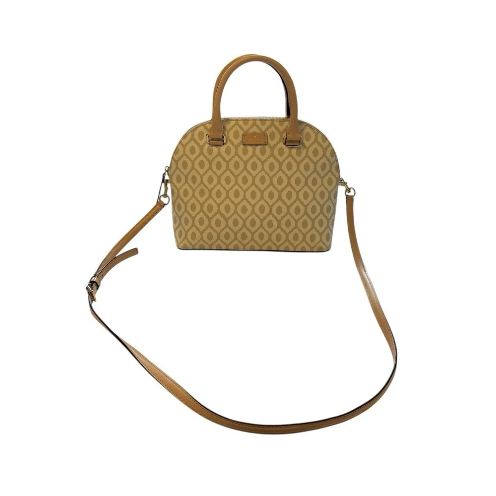 Kate Spade Grove Street Printed Carli Satchel Crossbody Bag‎ Cream/Tan